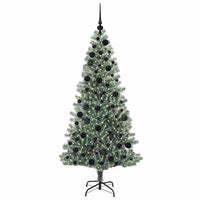Albero di Natale Artificiale Imbiancato con Luci LED 180 cm 3396816