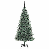 Albero di Natale Artificiale Imbiancato con Luci LED 180 cm 3396816