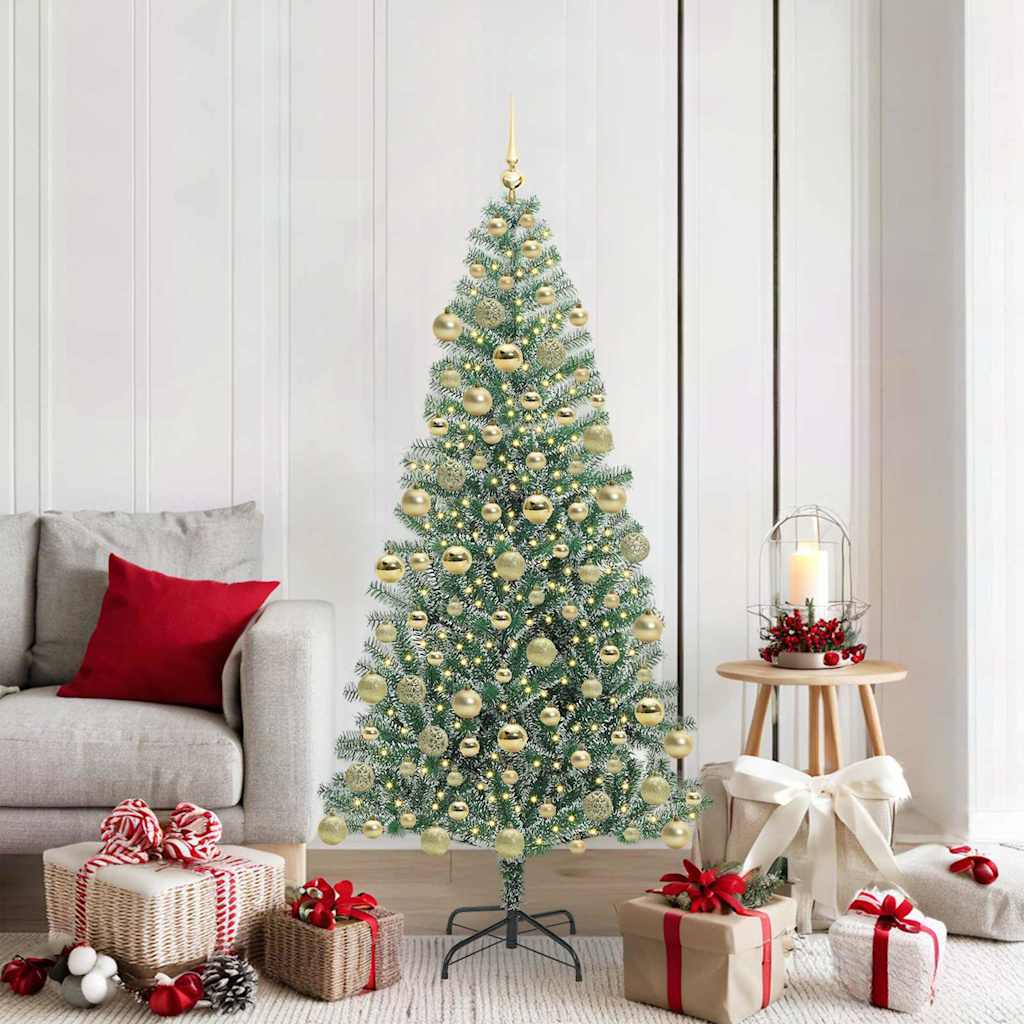 Albero di Natale Artificiale Imbiancato con Luci LED 180 cm 3396819