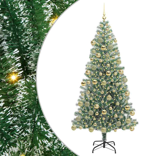 Albero di Natale Artificiale Imbiancato con Luci LED 180 cm 3396819
