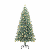 Albero di Natale Artificiale Imbiancato con Luci LED 180 cm 3396819