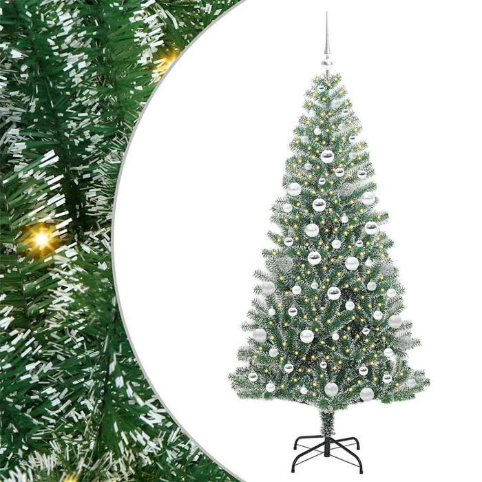 Albero di Natale Artificiale Imbiancato con Luci LED 180 cm 3396820