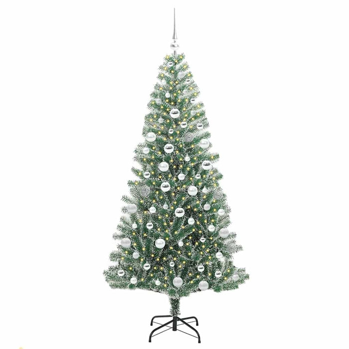 Albero di Natale Artificiale Imbiancato con Luci LED 180 cm 3396820