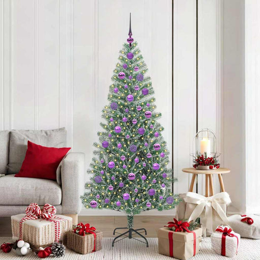 Albero di Natale Artificiale Imbiancato con Luci LED 180 cm 3396821