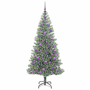 Albero di Natale Artificiale Imbiancato con Luci LED 180 cm 3396821