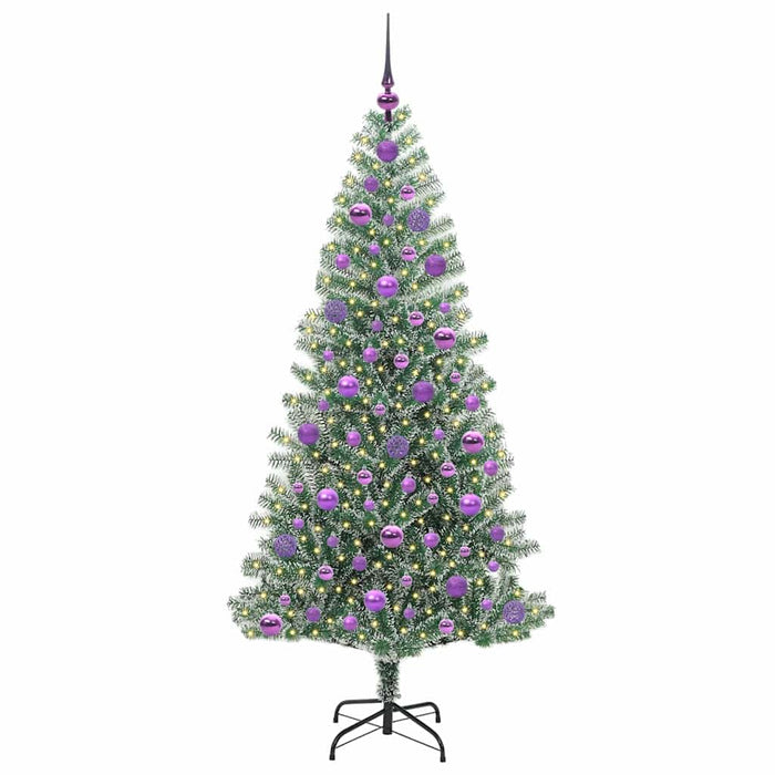 Albero di Natale Artificiale Imbiancato con Luci LED 180 cm 3396821