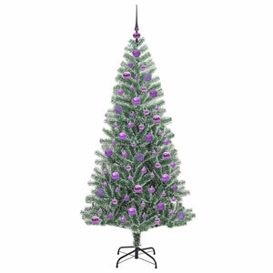 Albero di Natale Artificiale Imbiancato con Luci LED 180 cm 3396821