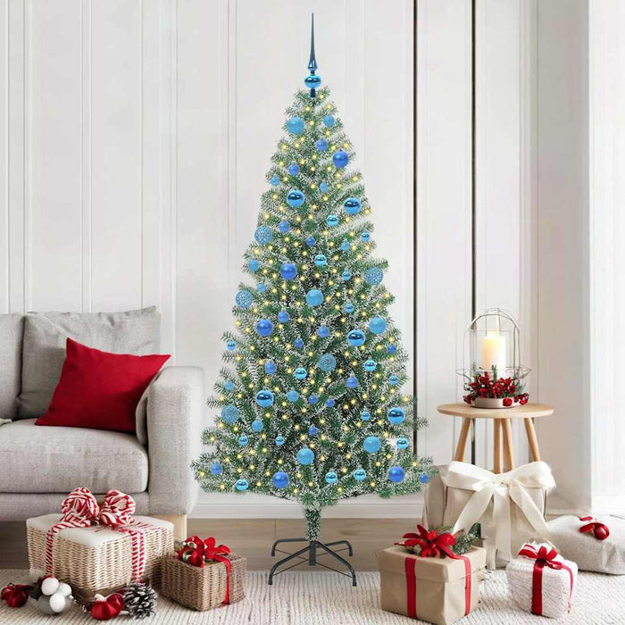 Albero di Natale Artificiale Imbiancato con Luci LED 180 cm 3396822