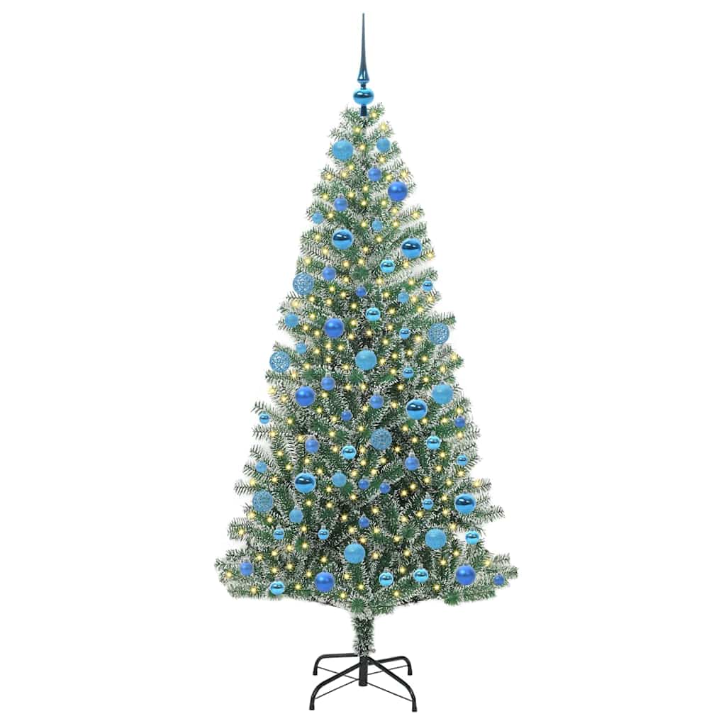 Albero di Natale Artificiale Imbiancato con Luci LED 180 cm 3396822