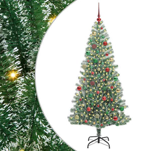 Albero di Natale Artificiale Imbiancato con Luci LED 180 cm 3396823