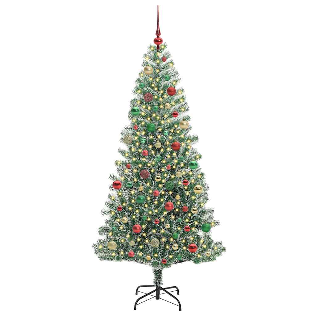 Albero di Natale Artificiale Imbiancato con Luci LED 180 cm 3396823