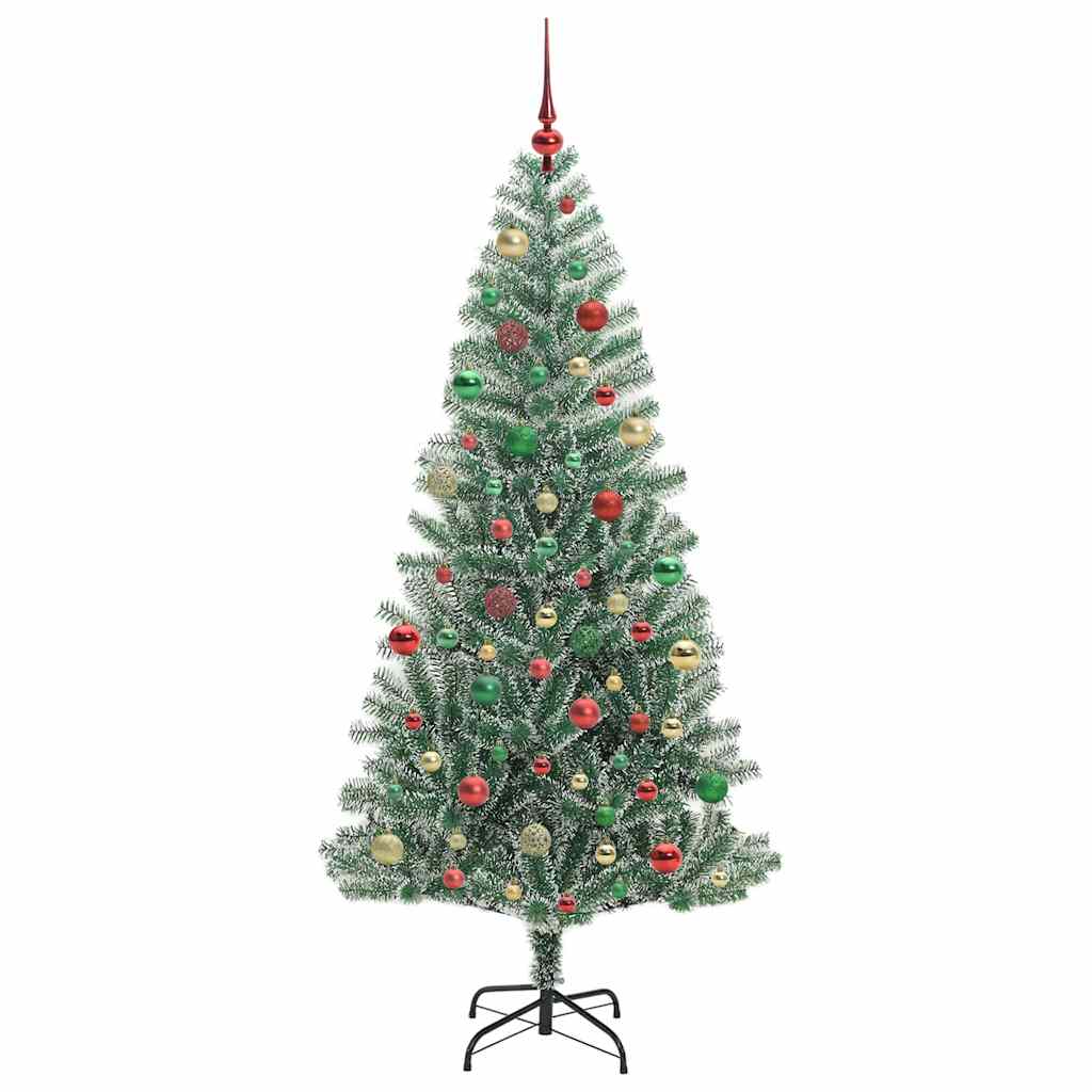 Albero di Natale Artificiale Imbiancato con Luci LED 180 cm 3396823