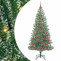 Albero di Natale Artificiale Imbiancato con Luci LED 210 cm 3396824