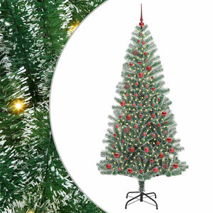 Albero di Natale Artificiale Imbiancato con Luci LED 210 cm 3396824