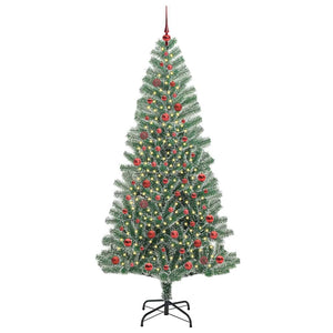 Albero di Natale Artificiale Imbiancato con Luci LED 210 cm 3396824