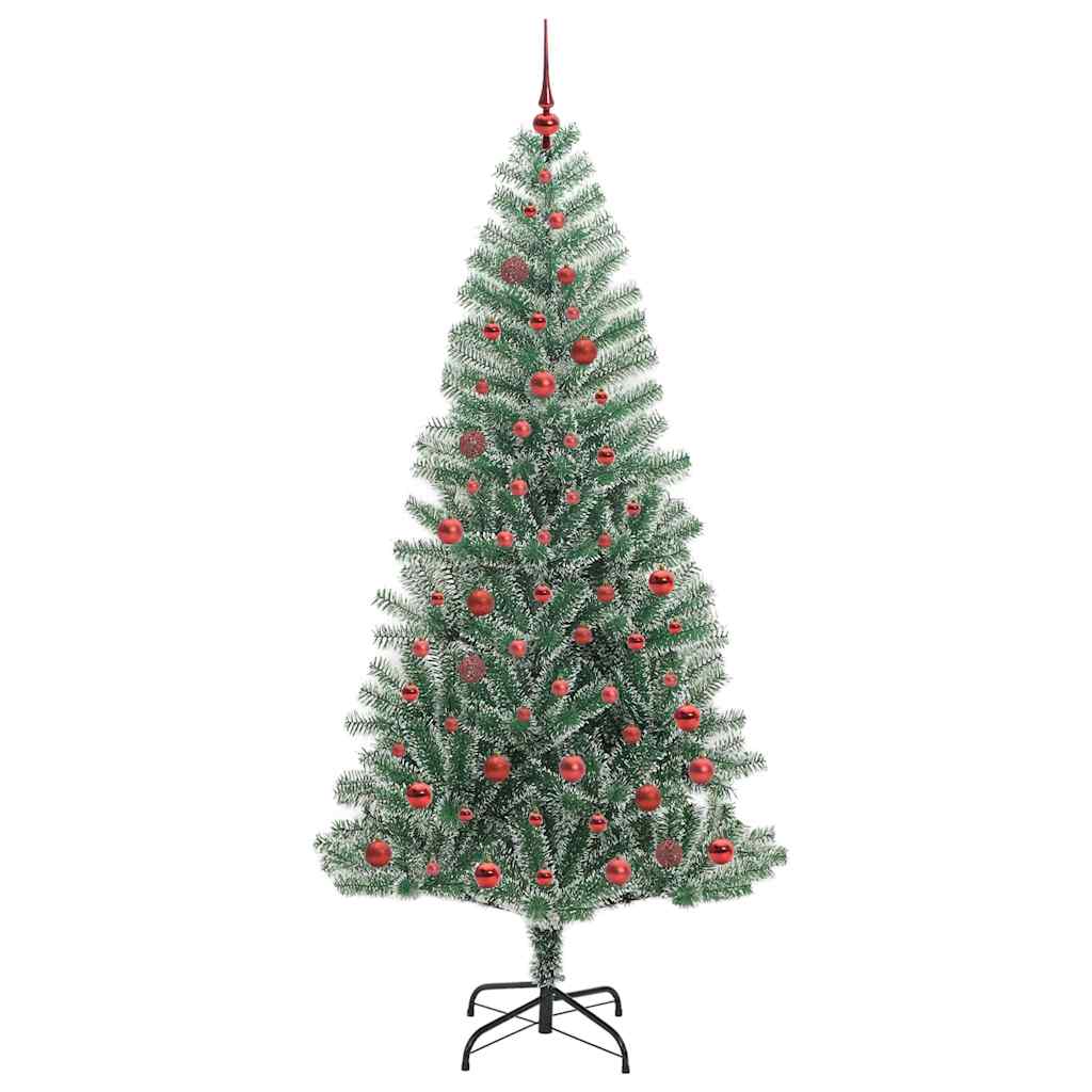 Albero di Natale Artificiale Imbiancato con Luci LED 210 cm 3396824
