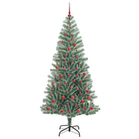 Albero di Natale Artificiale Imbiancato con Luci LED 210 cm 3396824