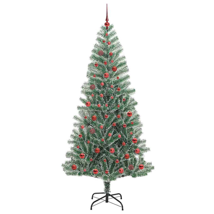 Albero di Natale Artificiale Imbiancato con Luci LED 210 cm 3396824