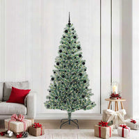 Albero di Natale Artificiale Imbiancato con Luci LED 210 cm 3396825