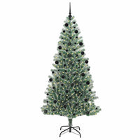 Albero di Natale Artificiale Imbiancato con Luci LED 210 cm 3396825