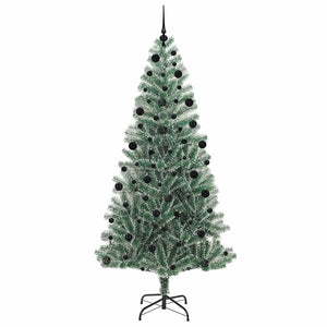 Albero di Natale Artificiale Imbiancato con Luci LED 210 cm 3396825