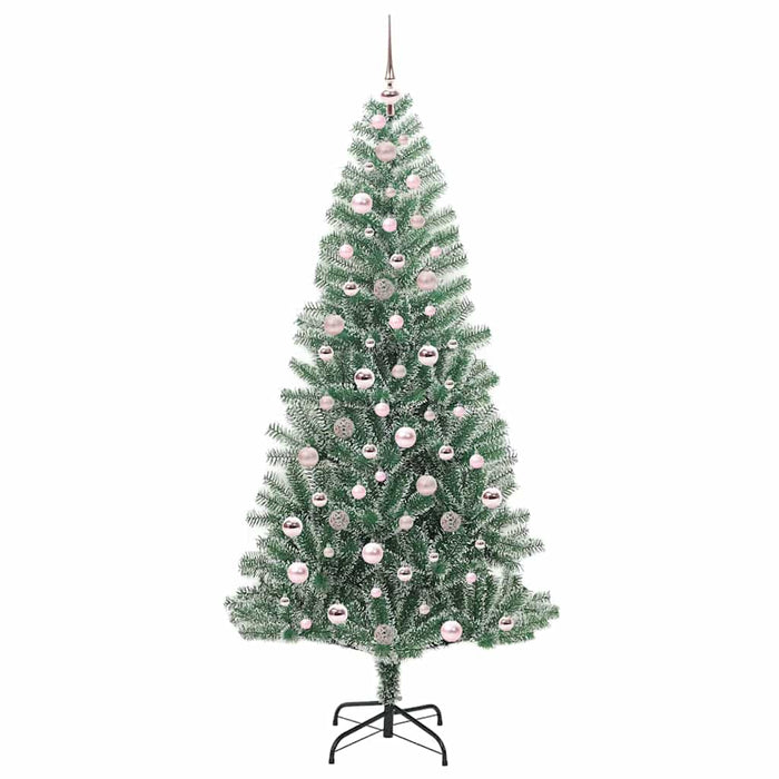 Albero di Natale Artificiale Imbiancato con Luci LED 210 cm 3396826