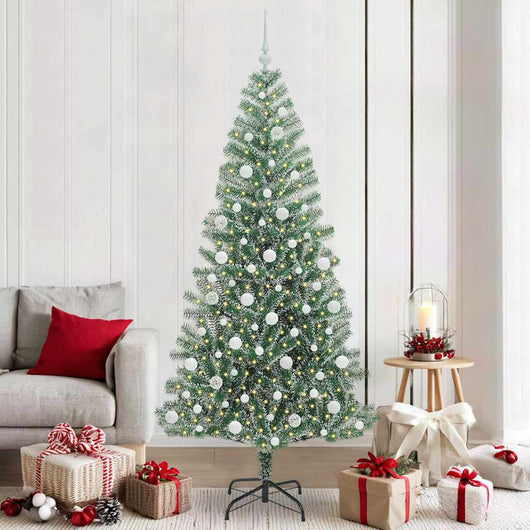 Albero di Natale Artificiale Imbiancato con Luci LED 210 cm 3396827