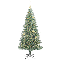 Albero di Natale Artificiale Imbiancato con Luci LED 210 cm 3396828