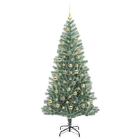 Albero di Natale Artificiale Imbiancato con Luci LED 210 cm 3396828