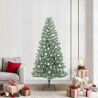 Albero di Natale Artificiale Imbiancato con Luci LED 210 cm 3396829