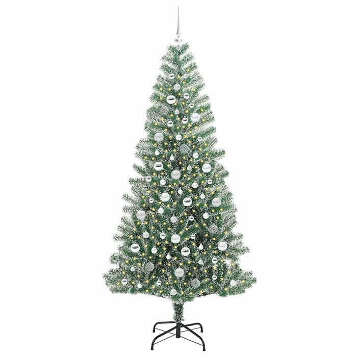 Albero di Natale Artificiale Imbiancato con Luci LED 210 cm 3396829