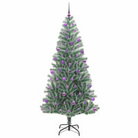 Albero di Natale Artificiale Imbiancato con Luci LED 210 cm 3396830