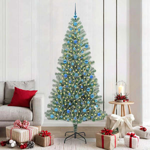 Albero di Natale Artificiale Imbiancato con Luci LED 210 cm 3396831