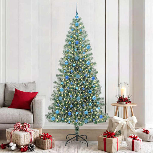 Albero di Natale Artificiale Imbiancato con Luci LED 210 cm 3396831