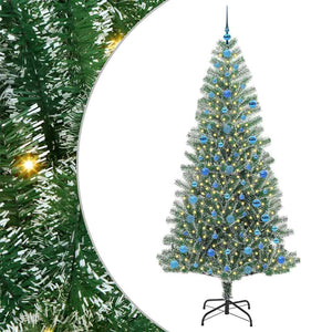 Albero di Natale Artificiale-Albero Natalizio Imbiancato con Luci LED 210 cm 313002