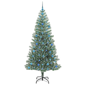 Albero di Natale Artificiale Imbiancato con Luci LED 210 cm 3396831