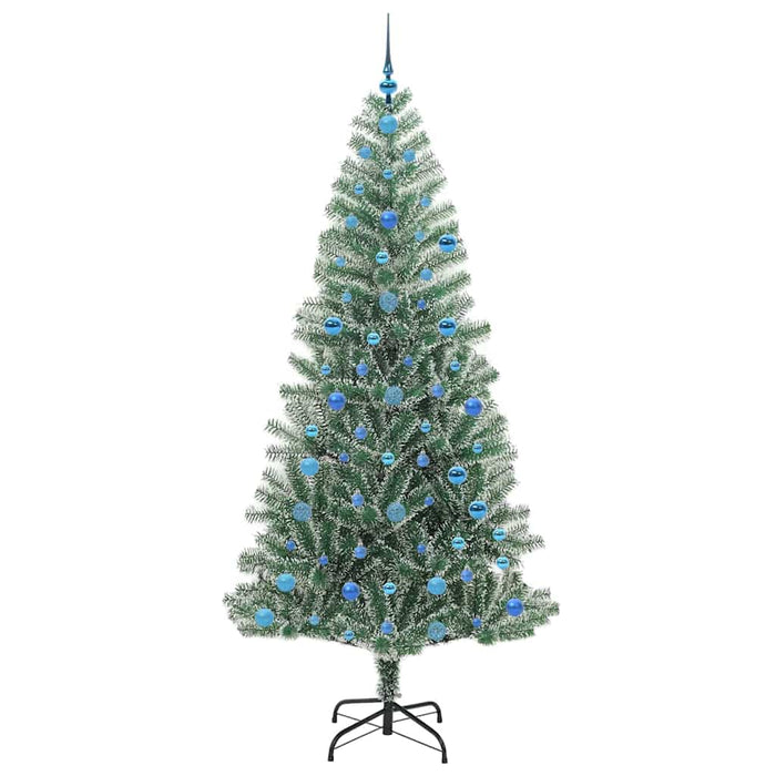 Albero di Natale Artificiale Imbiancato con Luci LED 210 cm 3396831
