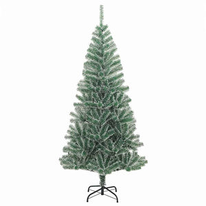 Albero di Natale Artificiale-Albero Natalizio Imbiancato con Luci LED 210 cm 313002