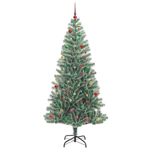 Albero di Natale Artificiale Imbiancato con Luci LED 210 cm 3396832
