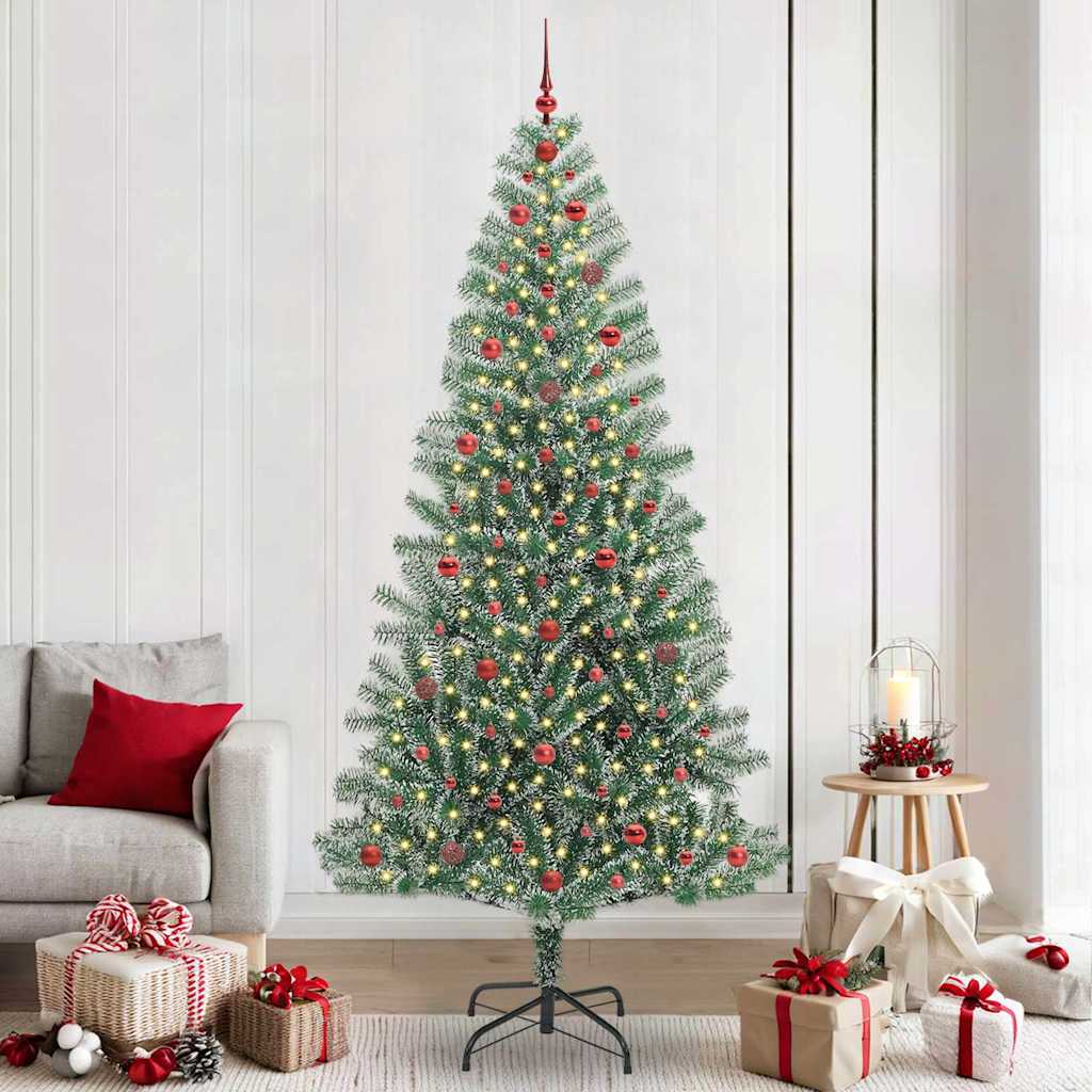 Albero di Natale Artificiale Imbiancato con Luci LED 240 cm 3396833