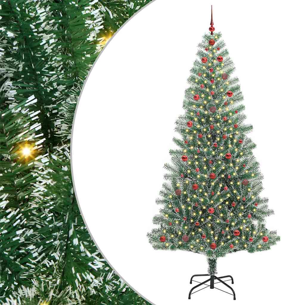 Albero di Natale Artificiale Imbiancato con Luci LED 240 cm 3396833