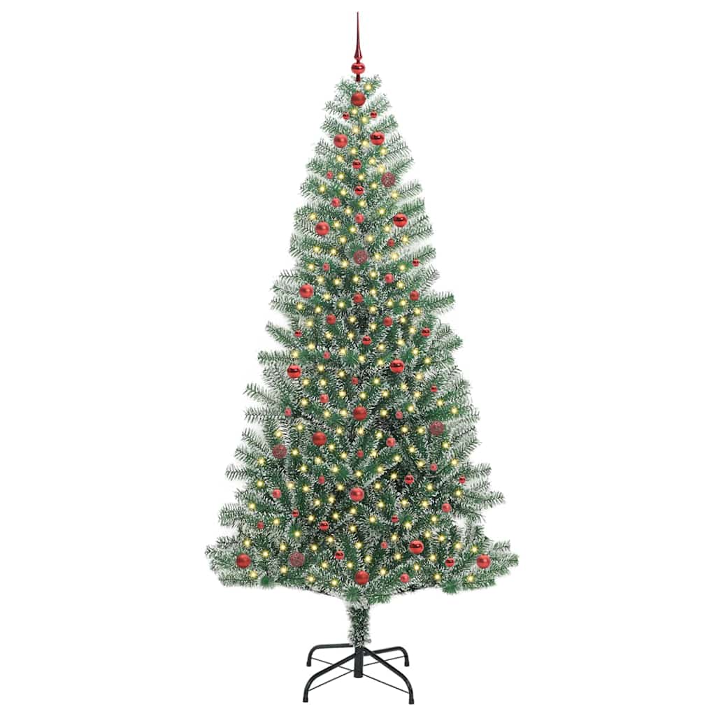 Albero di Natale Artificiale Imbiancato con Luci LED 240 cm 3396833