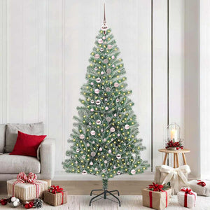 Albero di Natale Artificiale Imbiancato con Luci LED 240 cm 3396835
