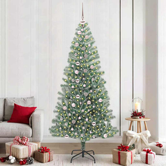 Albero di Natale Artificiale Imbiancato con Luci LED 240 cm 3396835