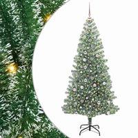 Albero di Natale Artificiale-Albero Natalizio Imbiancato con Luci LED 240 cm 306508
