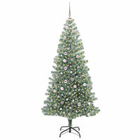 Albero di Natale Artificiale-Albero Natalizio Imbiancato con Luci LED 240 cm 306508
