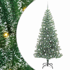 Albero di Natale Artificiale-Albero Natalizio Imbiancato con Luci LED 240 cm 193222