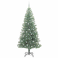 Albero di Natale Artificiale-Albero Natalizio Imbiancato con Luci LED 240 cm 193222