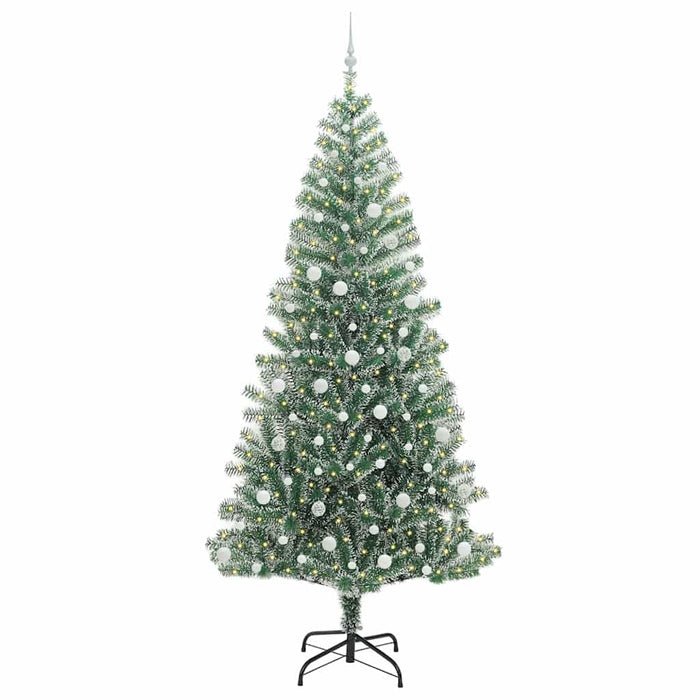 Albero di Natale Artificiale Imbiancato con Luci LED 240 cm 3396836