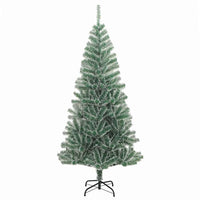 Albero di Natale Artificiale-Albero Natalizio Imbiancato con Luci LED 240 cm 193222